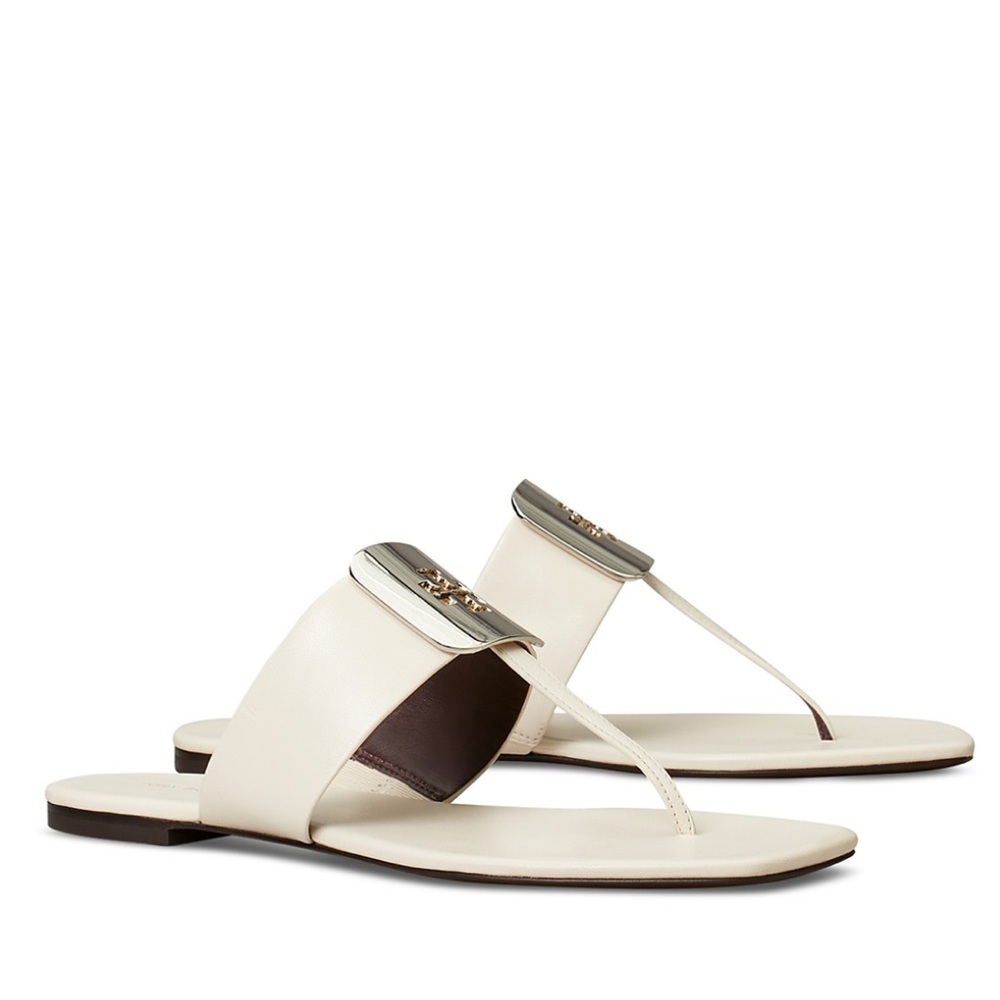 Tory Burch Women's Georgia Slip On Thong Sandals
White Sandals with Gold Accent - Picture 4 of 4